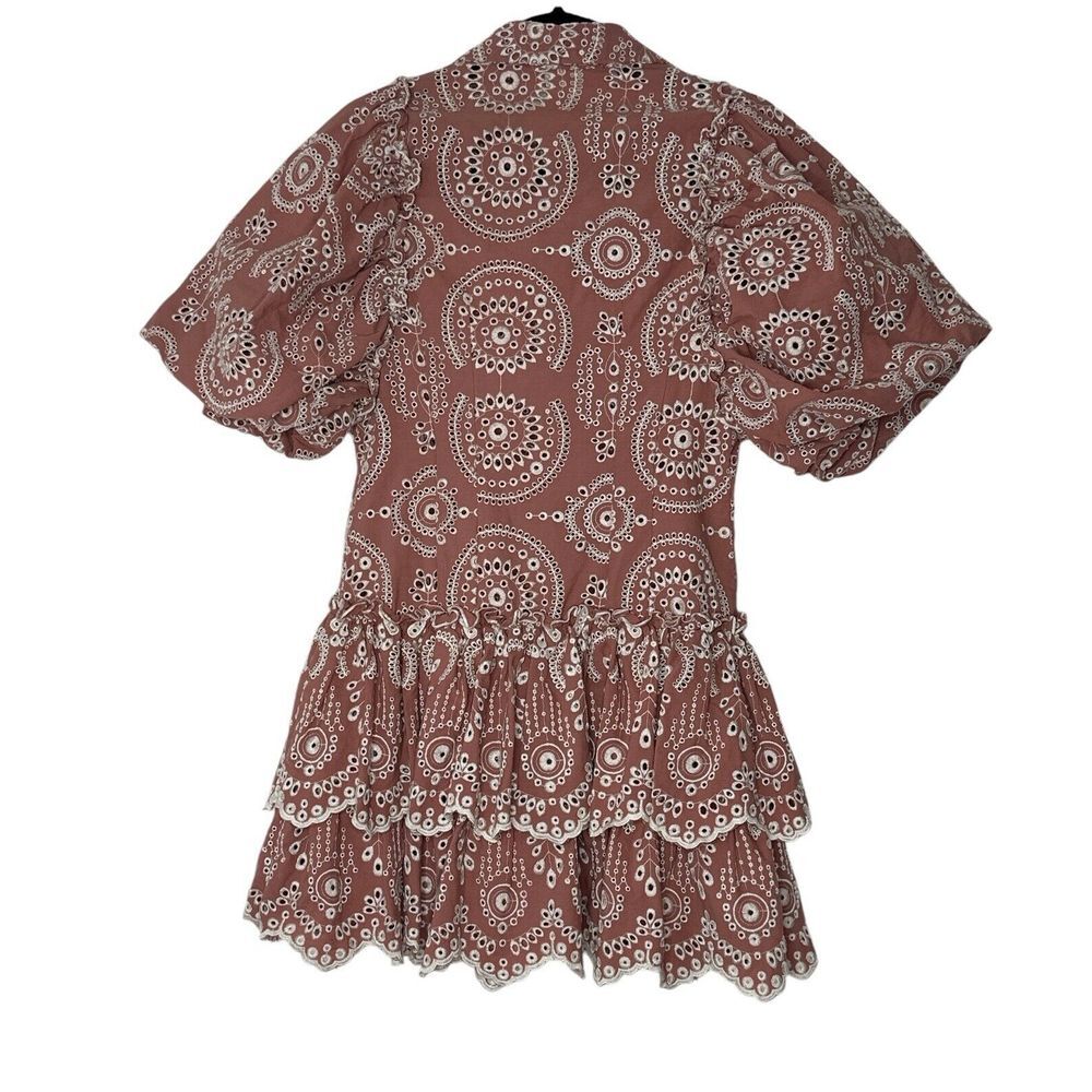 L'ATISTE BY AMY Dress Women Medium Mauve Ruffle Mini Boho Bohemian Coquette - Picture 2 of 10